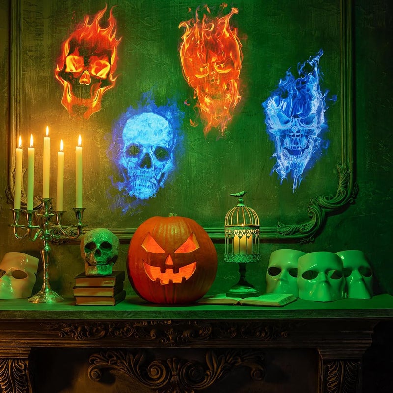 VIHOSE Halloween Skull Projector Hologram Lights for Decoration Outdoor 4 in 1 Projector Digital Decoration Kit for Holiday Indoor Party Yard Decor - Image 5